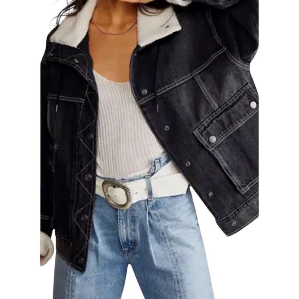 We The Free Black Bomber Jacket